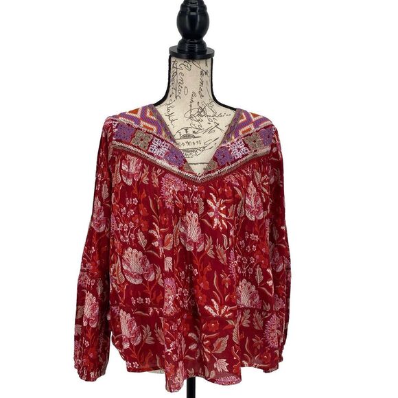 Rachel Zoe NWT Top As Worn On TV Home Economics Red Paisley Needlepoint Size S - Picture 2 of 7